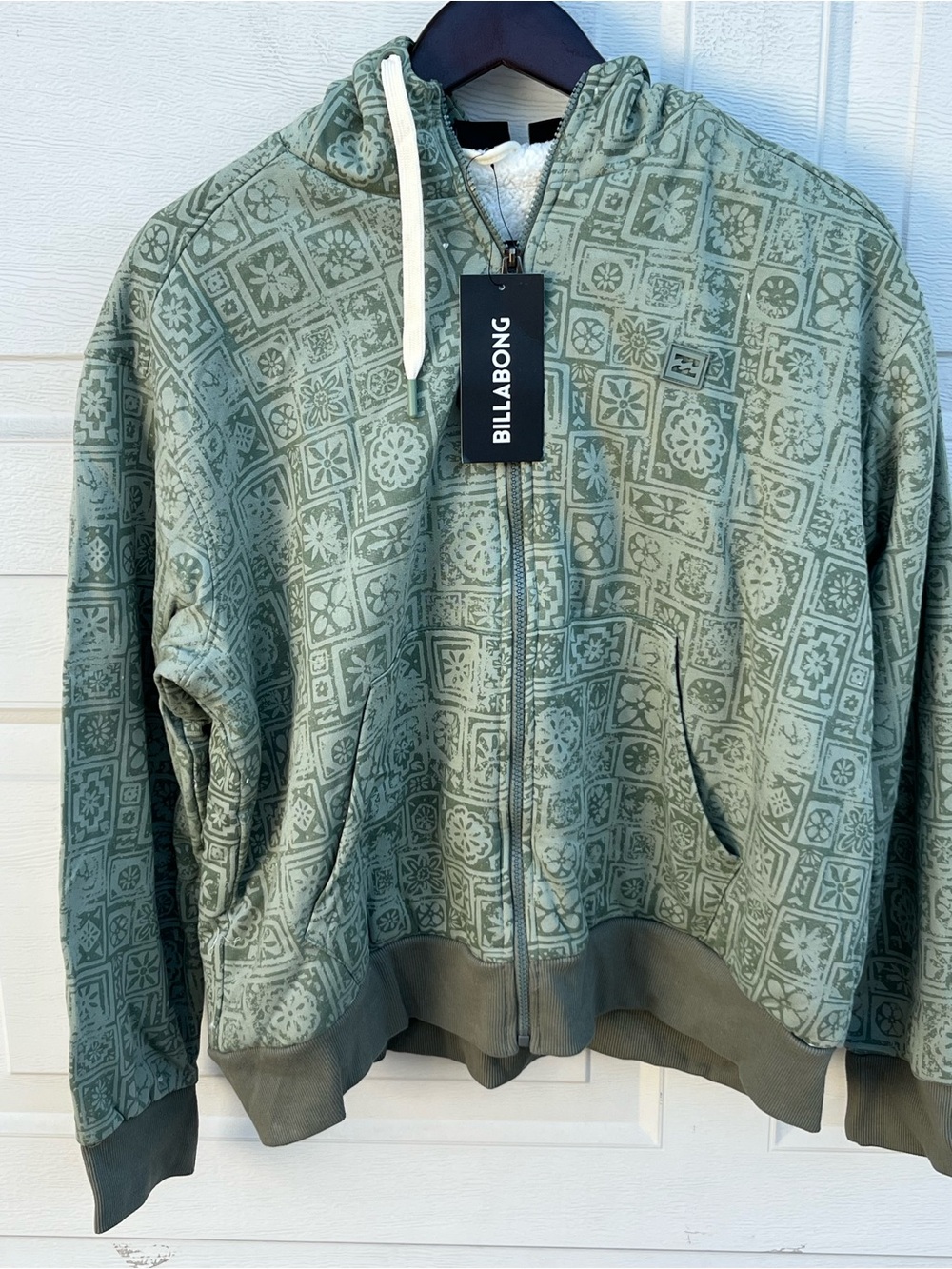 Women's Billabong Full Zip Oversized Sherpa Lined Hoodie Jacket XL